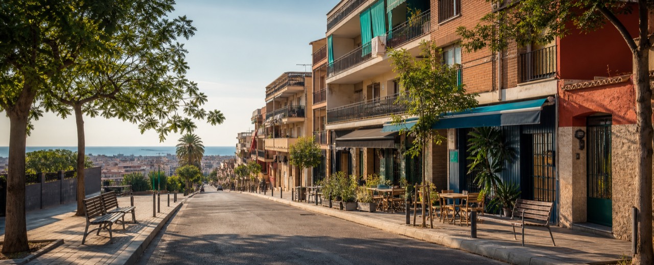 Imagen editorial de calles y vida de barrio para Barrios de Badalona
